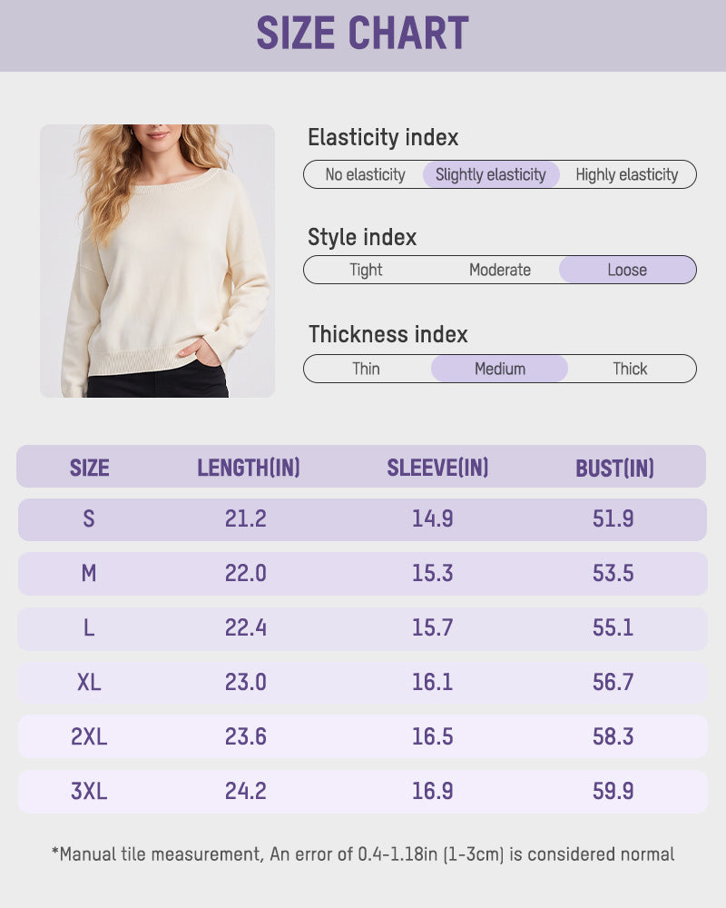 Relaxed Wide Scoop-Neck Drop-Shoulder Knit Sweater