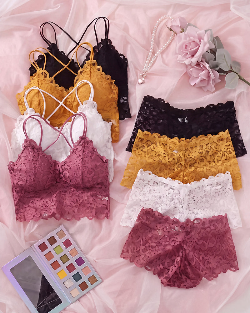 Romantic Lace Bralette & Panty Bundle
