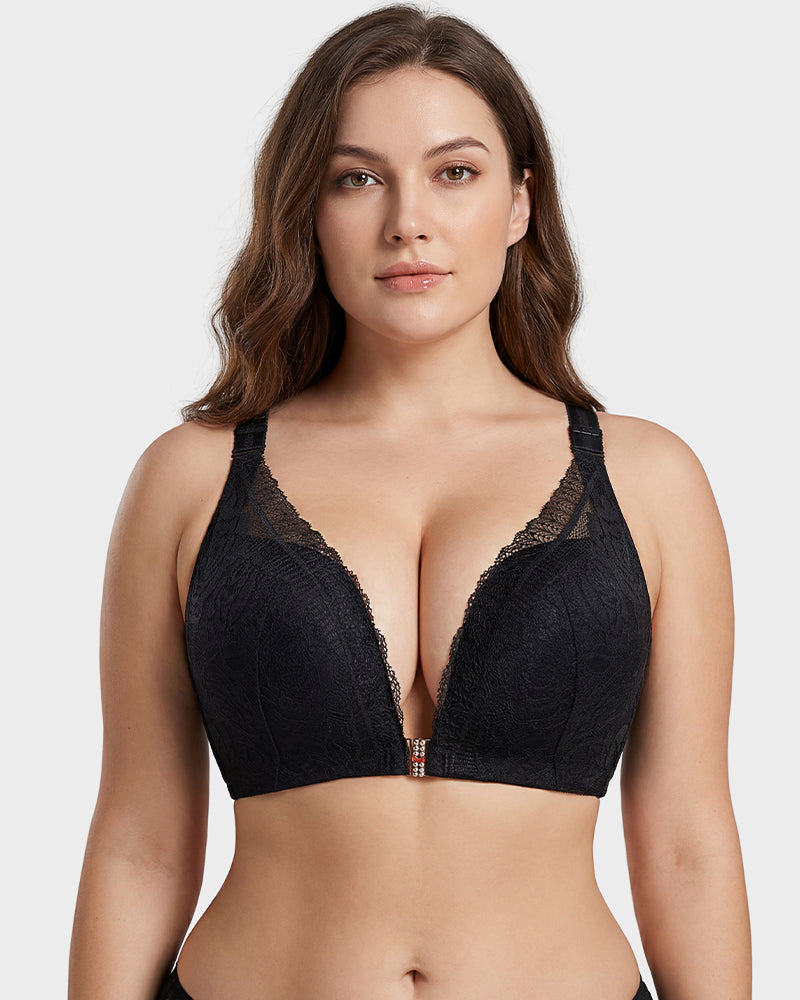 Embroidery Front Closure Bra