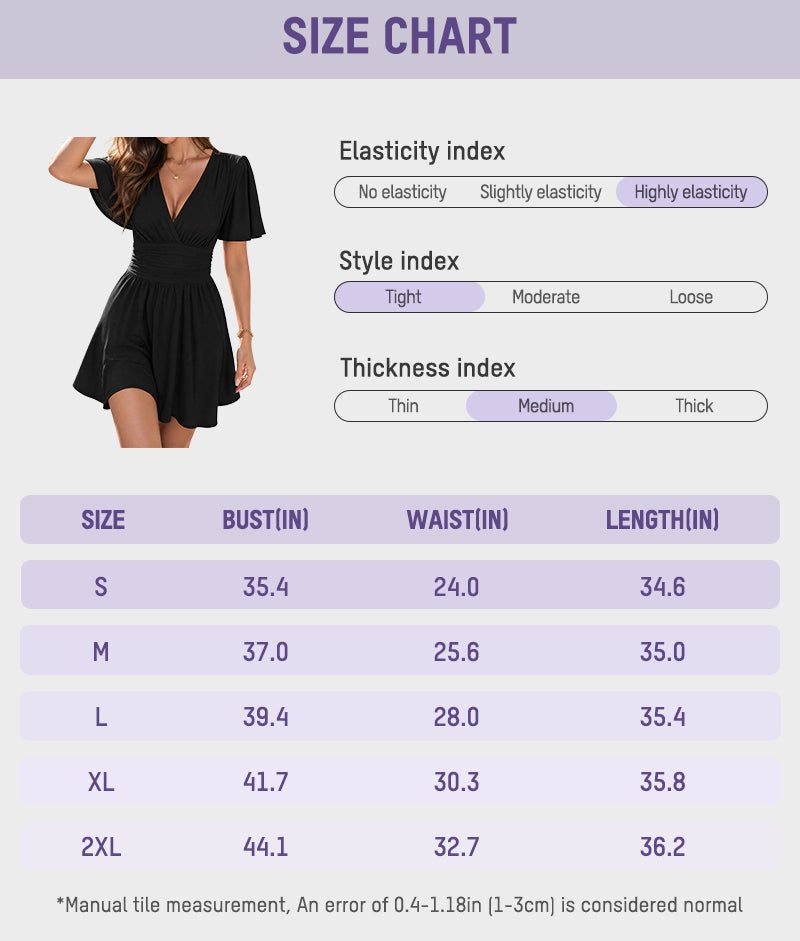Ruched V-Neck Flutter-Sleeve Mini Dress