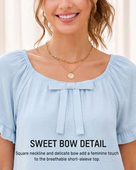 Ruffle Bow 2-Piece Pajama Set