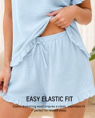 Ruffle Bow 2-Piece Pajama Set