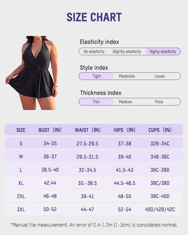 SculptSkin™ AirLift Halter V-Neck Swim Romper