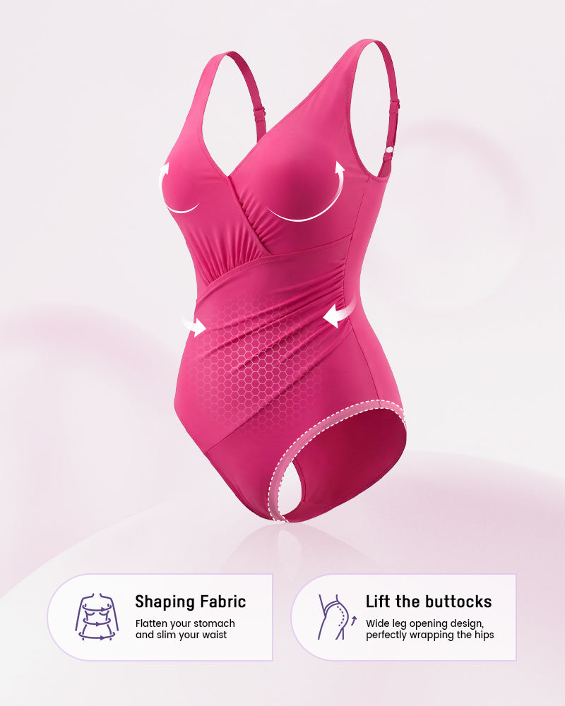 SculptSkin™ SmoothCore V-Neck One-Piece Swimsuit