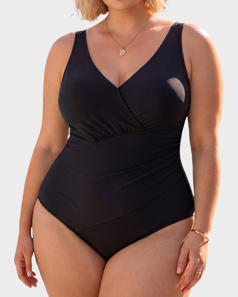 SculptSkin™ SmoothCore V-Neck One-Piece Swimsuit