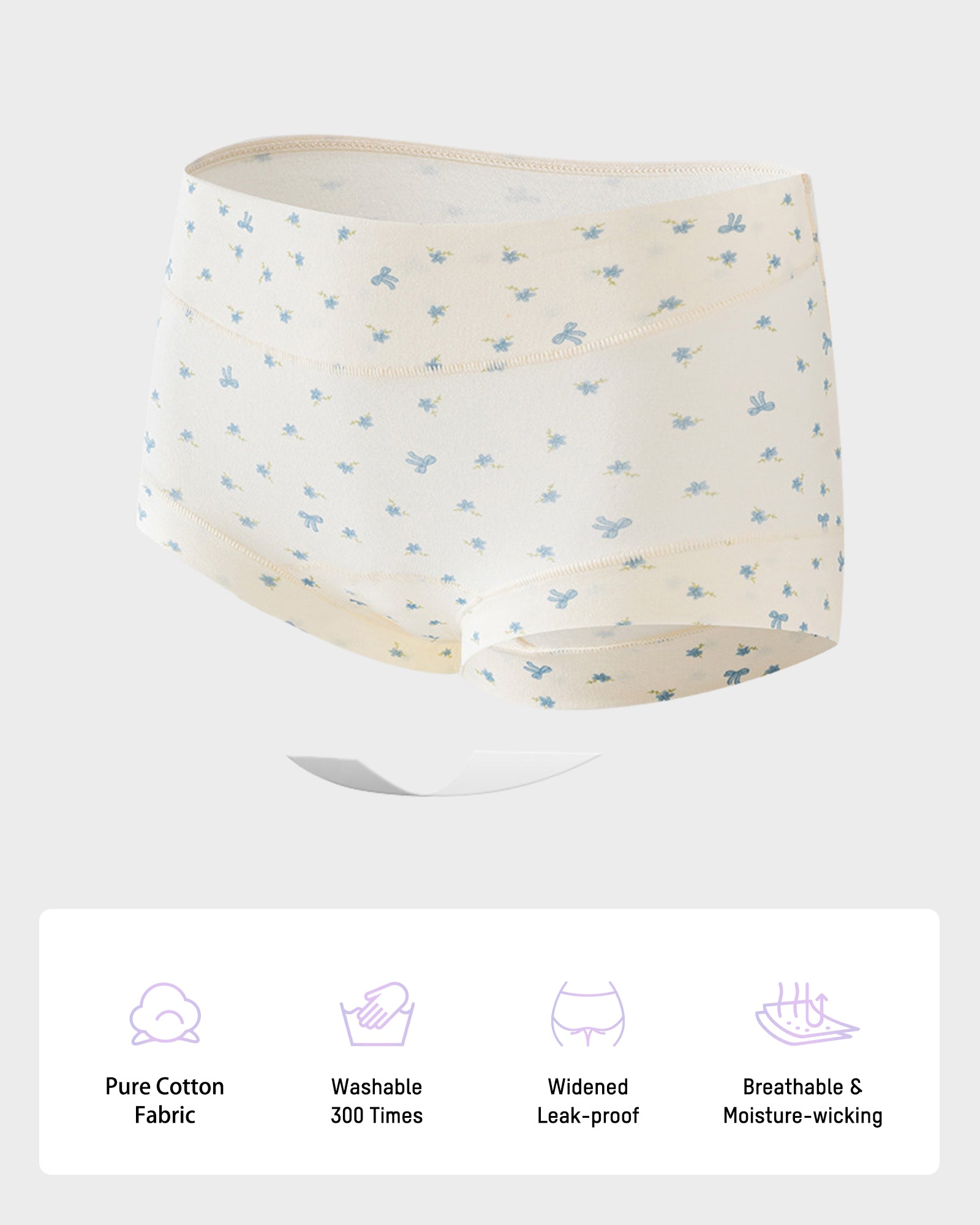 Seamless Antibacterial Cotton Boxer Panties (5 Pack)