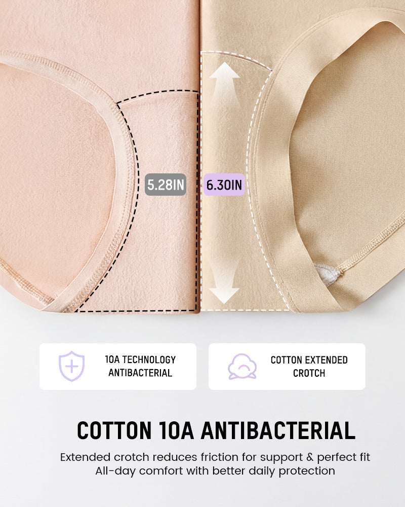 Seamless High-Waist Full Coverage Cotton Panty（5 pack）