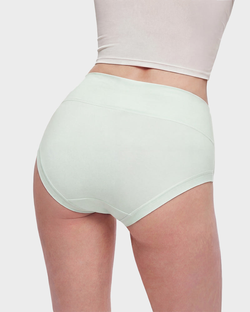 Seamless High-Waist Full Coverage Cotton Panty（5 pack）