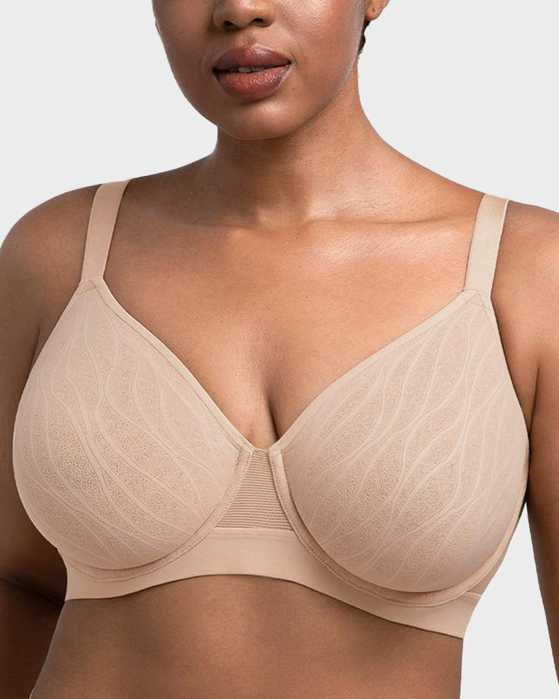 Seamless Lace Full-Coverage Minimizer Bra