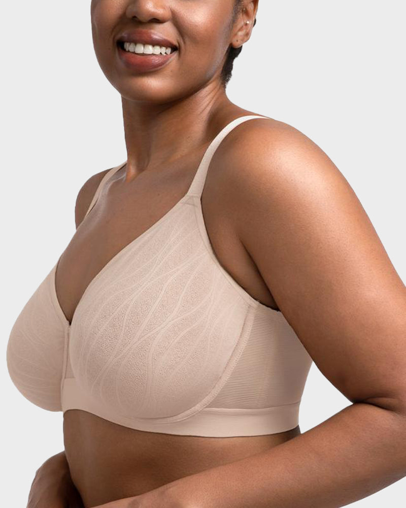 Seamless Lace Full-Coverage Minimizer Bra