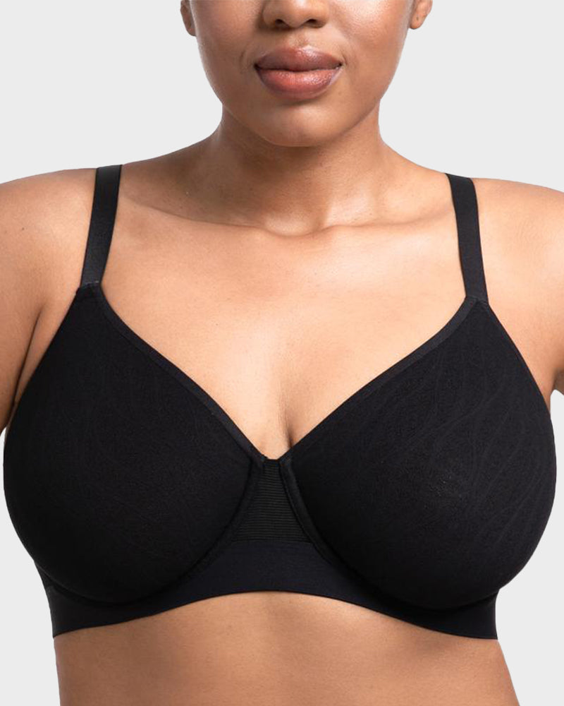 Seamless Lace Full-Coverage Minimizer Bra