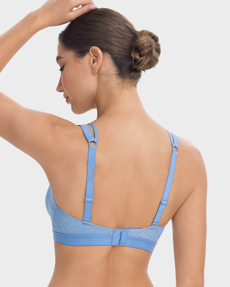 Seamless Lace Push-Up Bra with Side Smoothing & Lift Support