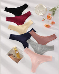 Seamless Low-Rise Cotton Thong Panty (9 Pack)