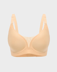 Seamless Mesh Panel Invisible Thin Bra
