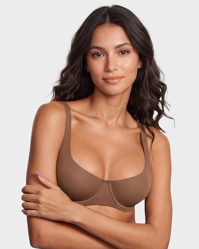 Seamless Unlined Underwire Balconette Bra