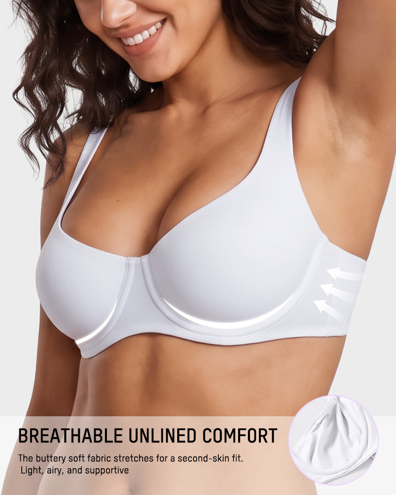 Seamless Unlined Underwire Balconette Bra