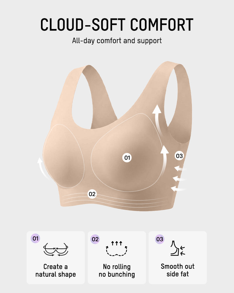 Seamless Wireless Full-Coverage T-Shirt Bra