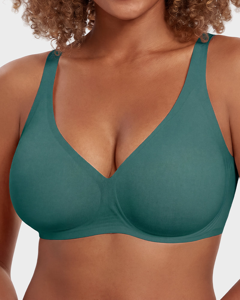 Seamless Deep V Push-Up Wireless Bra