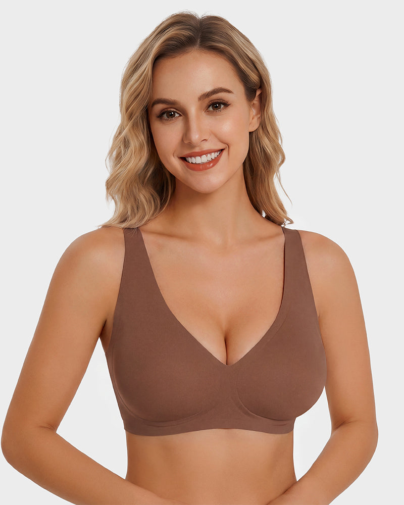 Seamless Deep V Push Up Wireless Bra