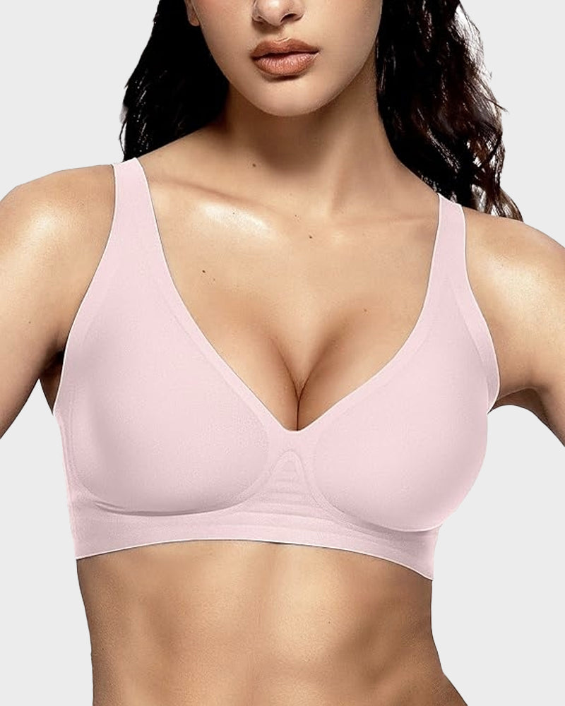 Seamless Deep V Push-Up Wireless Bra