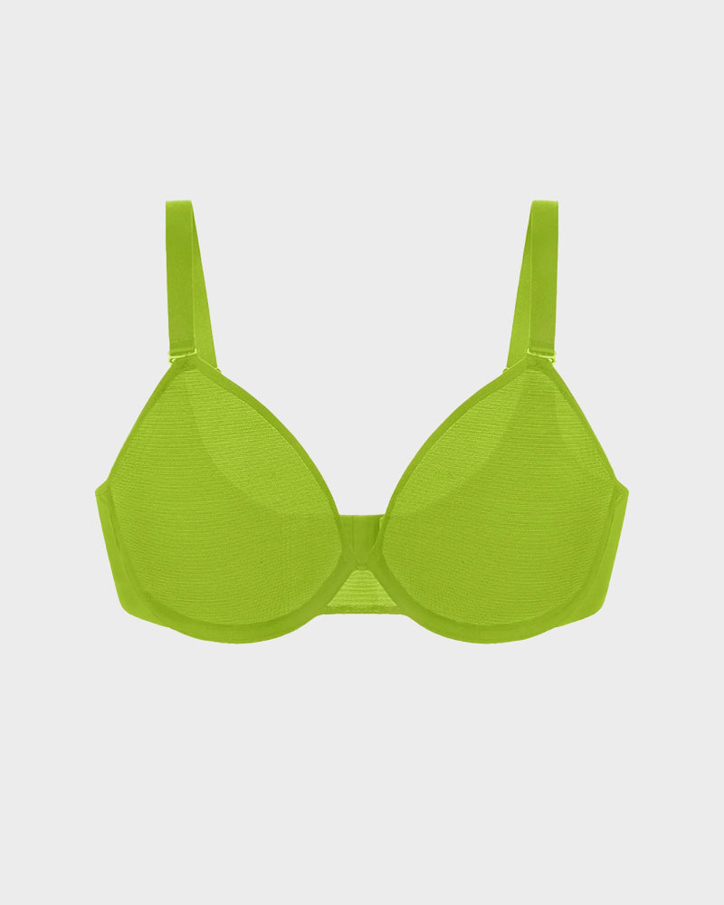 Seamless Mesh Unlined Underwire Bra