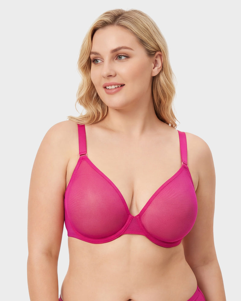 Seamless Mesh Unlined Underwire Bra