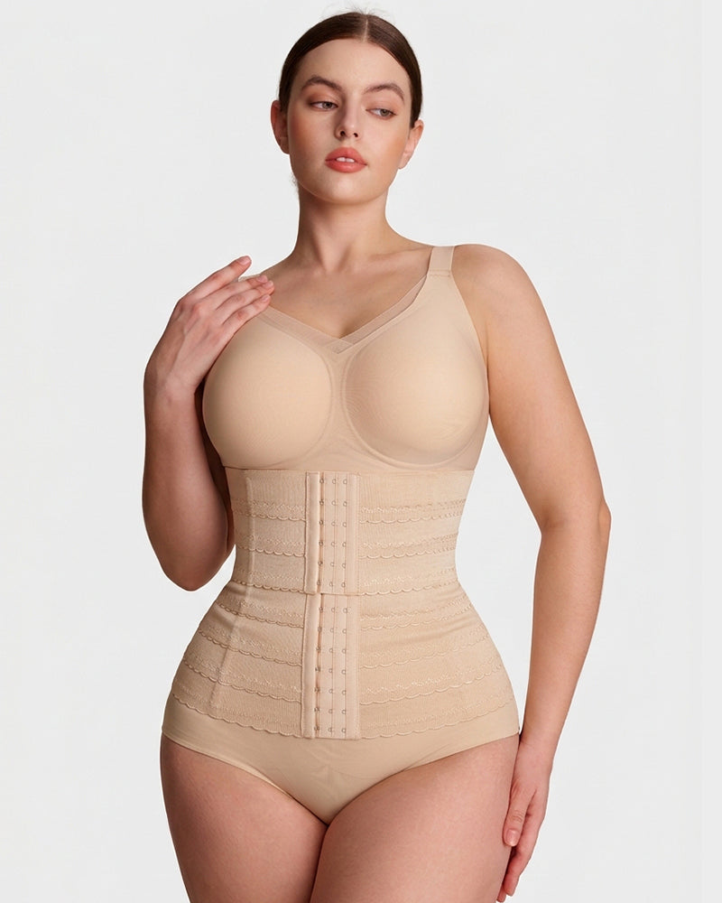 Segmented Waist Trainer Corset with Steel Bones