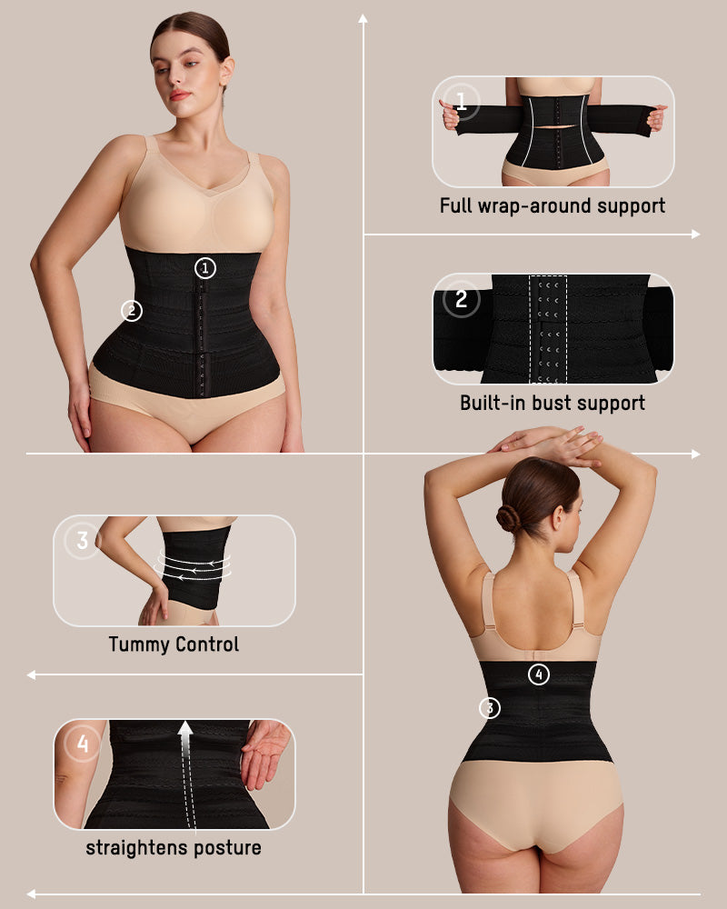 Segmented Waist Trainer Corset with Steel Bones
