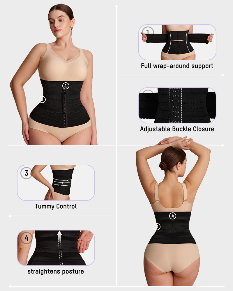 Segmented Waist Trainer Corset with Steel Bones