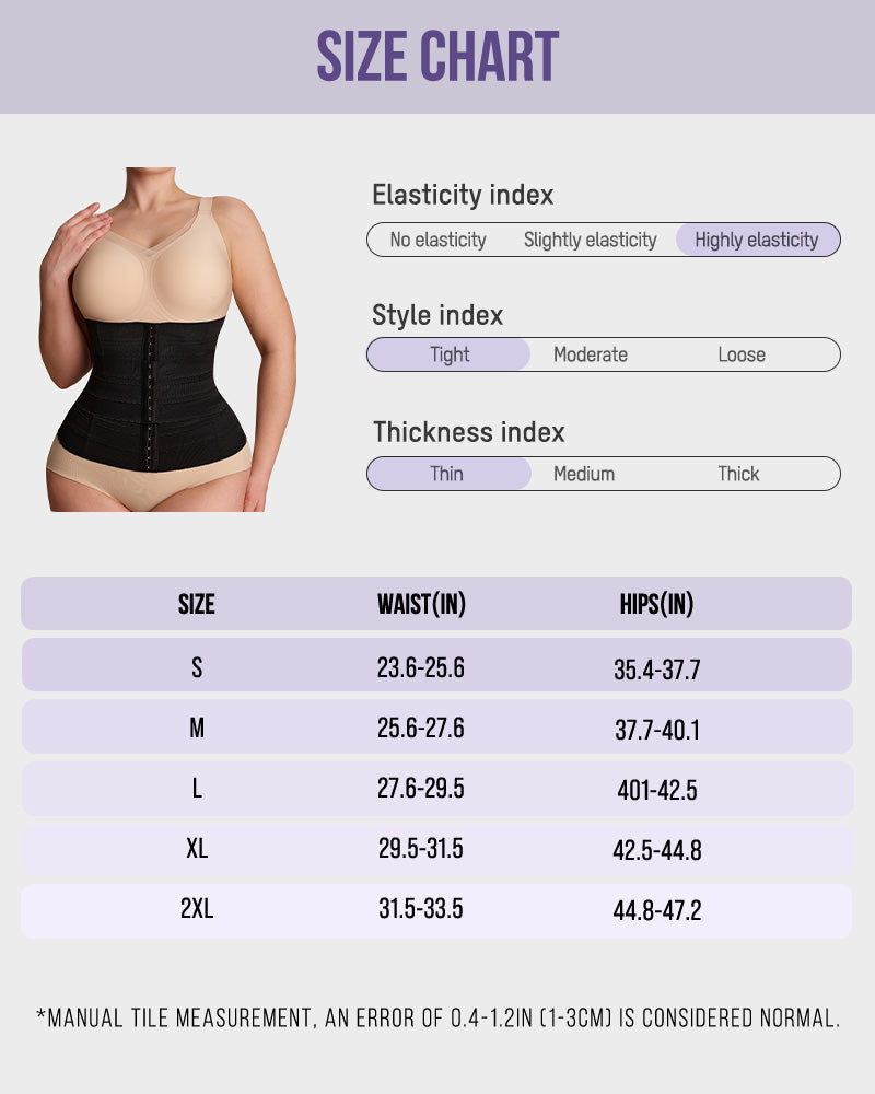 Segmented Waist Trainer Corset with Steel Bones