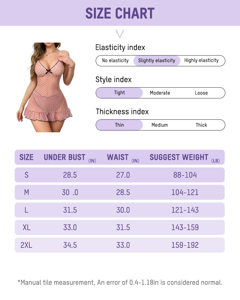 Sheer Polka Dot Babydoll Lingerie Set