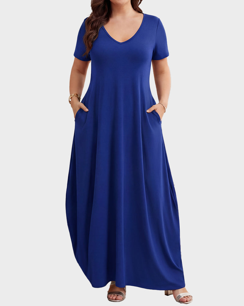 Slimming-Maxi-Lounge-Dress-with-Pockets-blue-sku