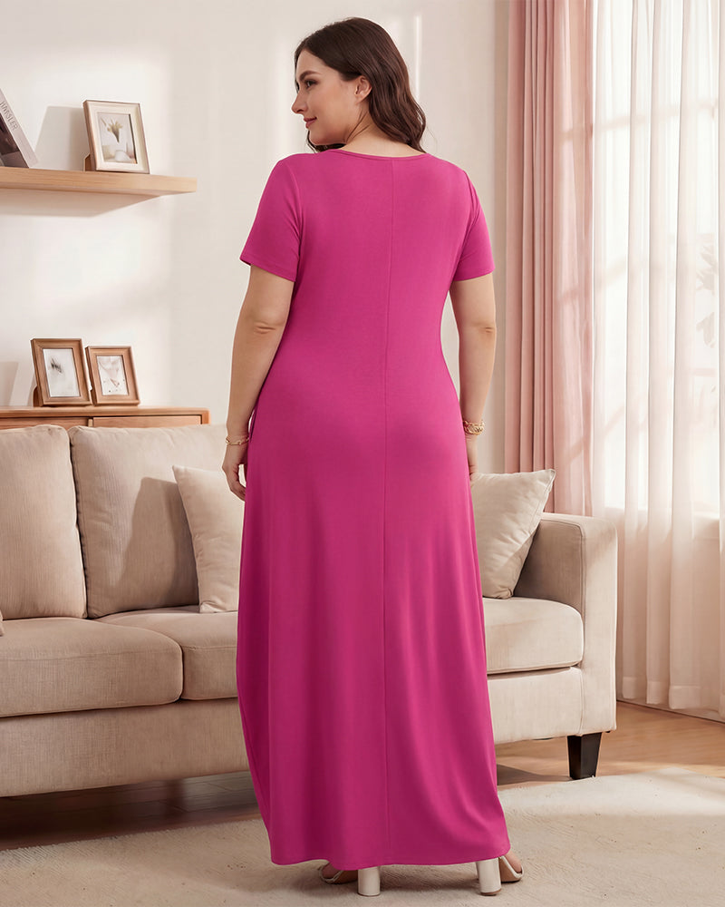 Slimming-Maxi_Lounge_-Dress_-with_Pockets-rosered-c