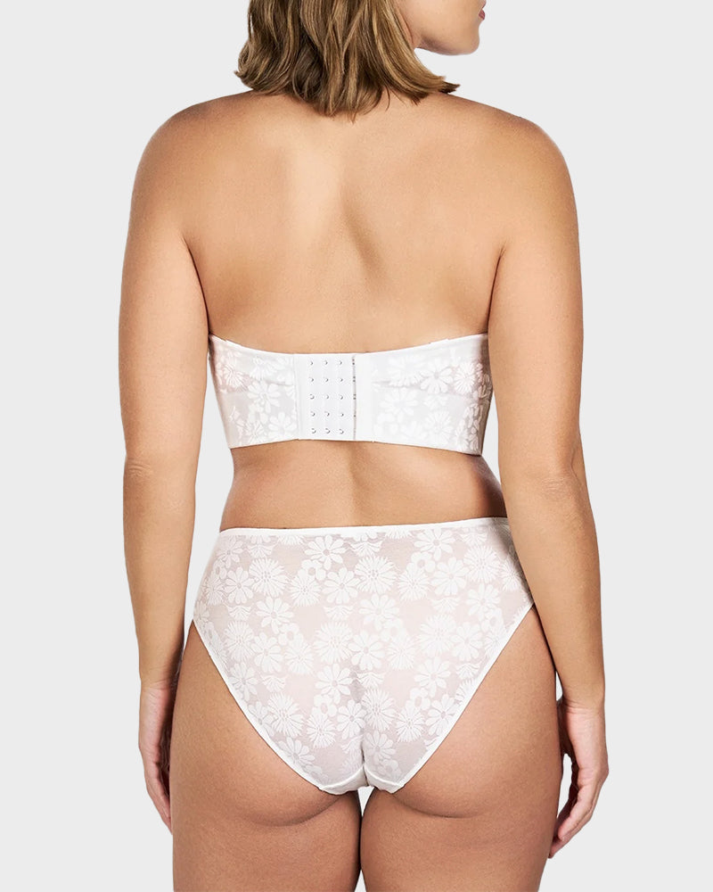 Smooth Lace Longline Strapless Underwire Bra