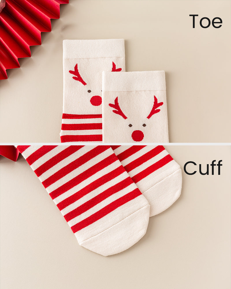 Festive Holiday Print Comfort Socks (5 Pack)