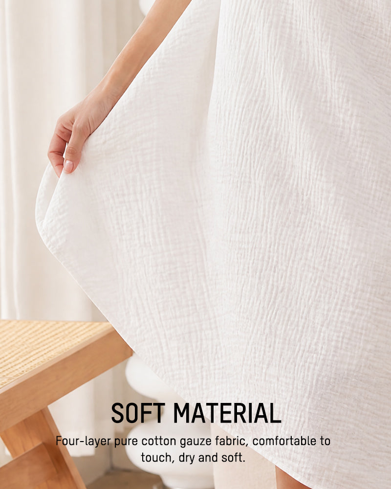 Soft Cotton Gauze Wrap Dress
