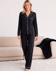 Soft Long-Sleeve Button-Front Pajama Set