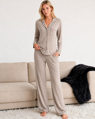Soft Long-Sleeve Button-Front Pajama Set