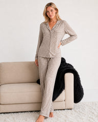 Soft Long-Sleeve Button-Front Pajama Set