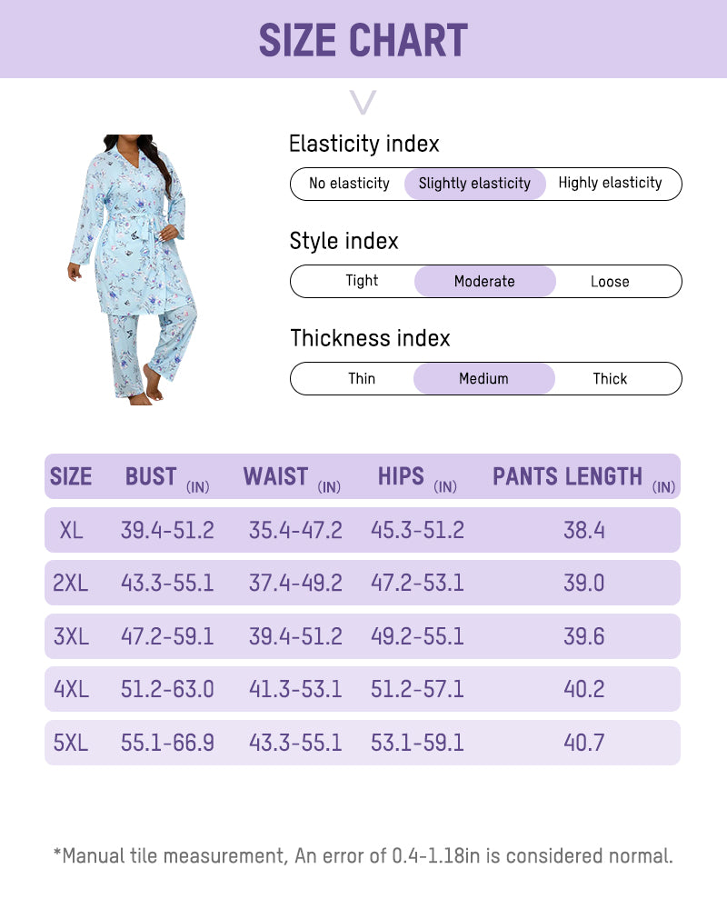 Soft & Silky 3-Piece Floral Pajama Set