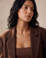Sparkling Initial & Star Charm Necklace