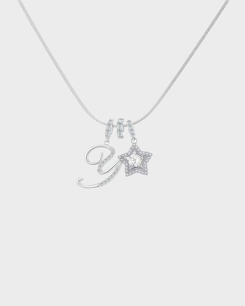 Sparkling Initial & Star Charm Necklace