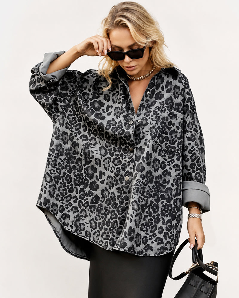 Leopard Print Button-Down Shacket