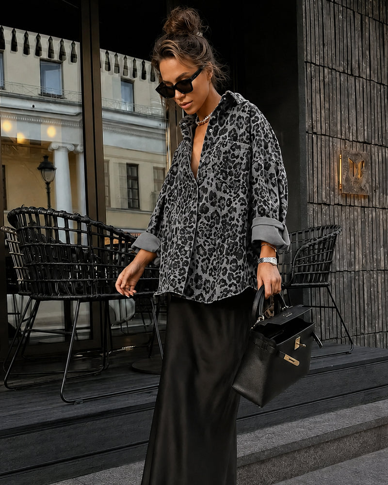 Leopard Print Button-Down Shacket