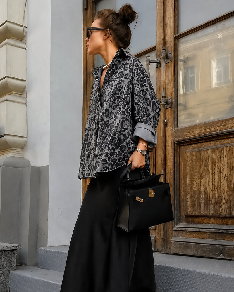 Leopard Print Button-Down Shacket