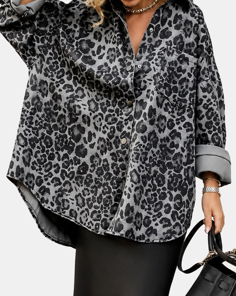 Leopard Print Button-Down Shacket