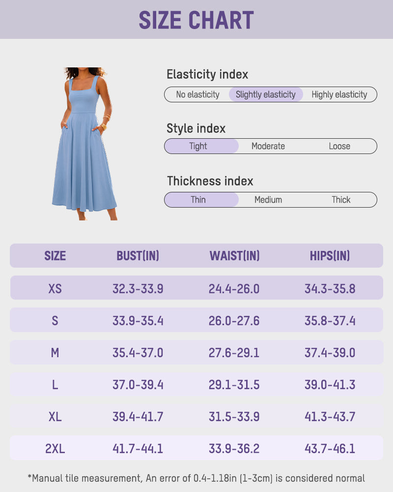 Square-Neck Back-Tie A-Line Midi Dress