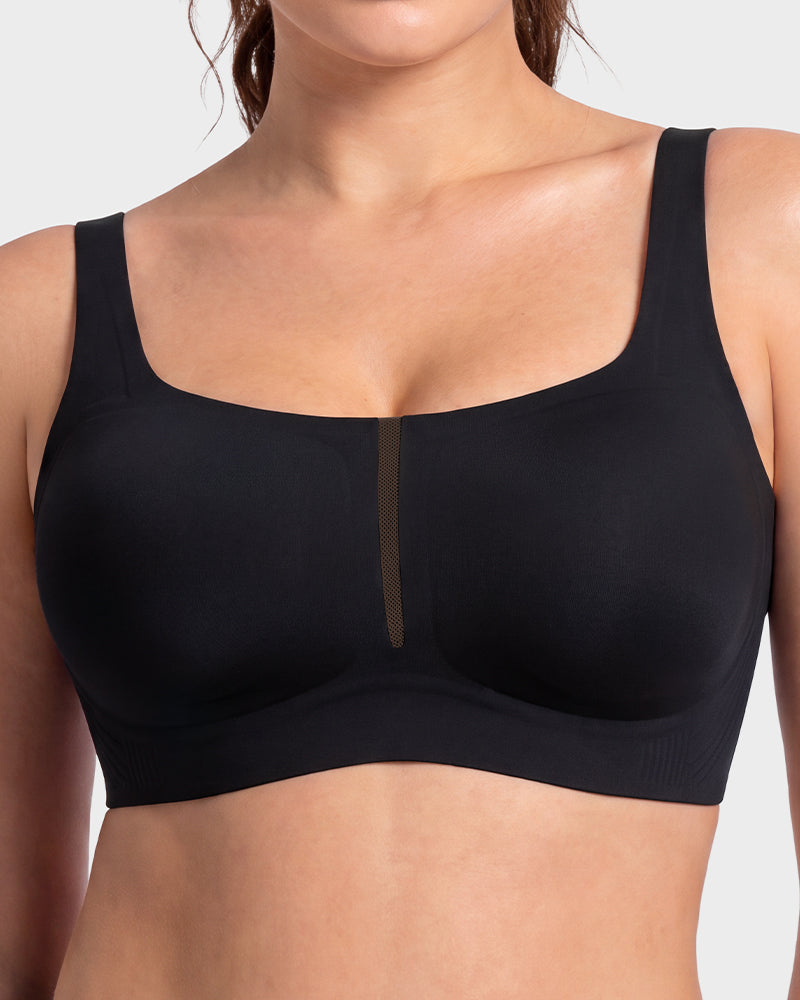 Square-Neck Ultra-Thin Seamless Minimizer Bra