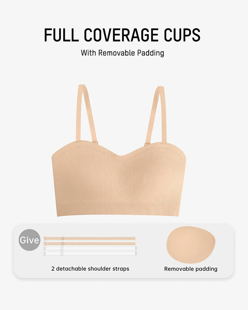 Stay‑Put Wireless Seamless Bandeau Bra