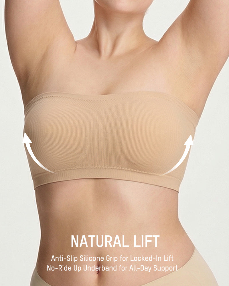 Stay‑Put Wireless Seamless Bandeau Bra
